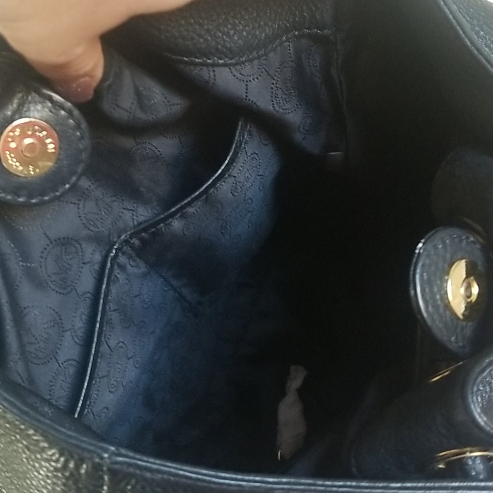 MICHAEL Michael Kors Black Leather Tote with Gold Hardware - Picture 8 of 16